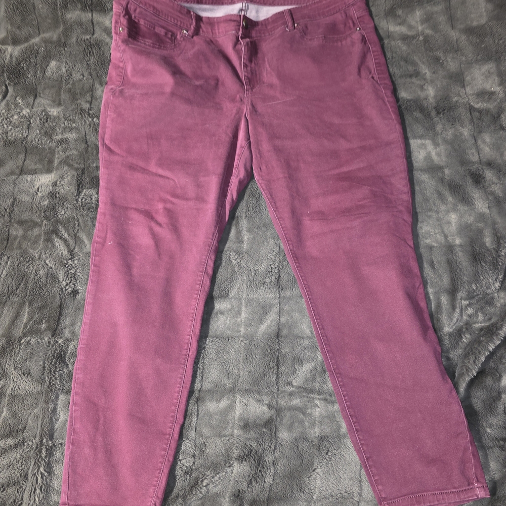 Women's Maroon/purple/pink Color- Slim Jeans 22w